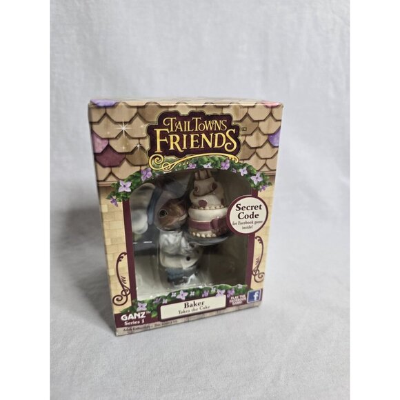 Ganz Tail Towns Friends BAKER Collectible Figurine- Sealed Code- Box Wear - Picture 1 of 4